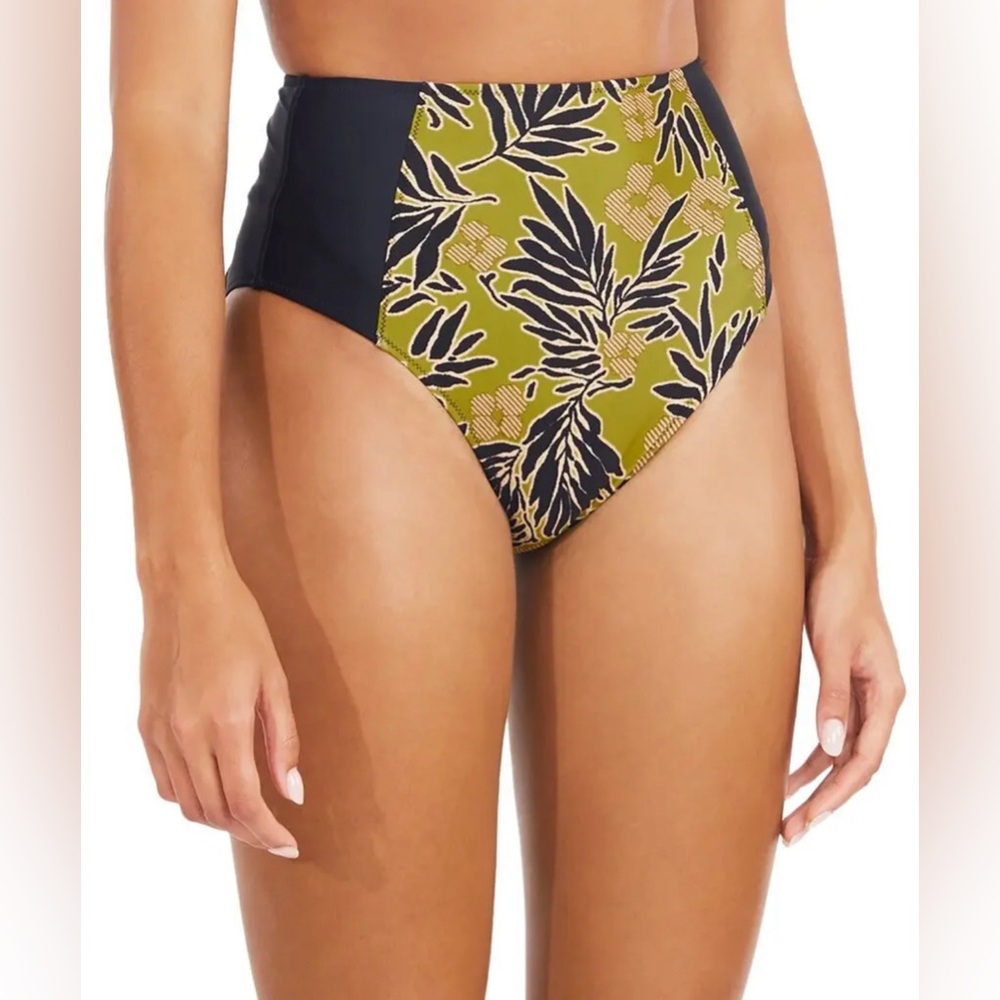 NWOT Tanya Taylor High Rise Kaia Palm Bikini Bottom size S